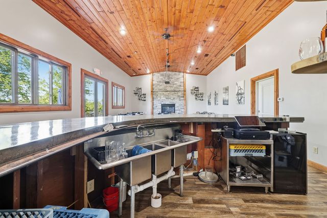 Second service bar toward the fireplace