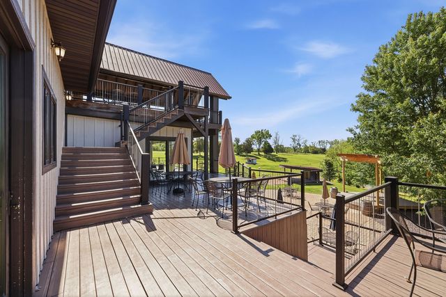Stairs between the main deck and the covered upper deck