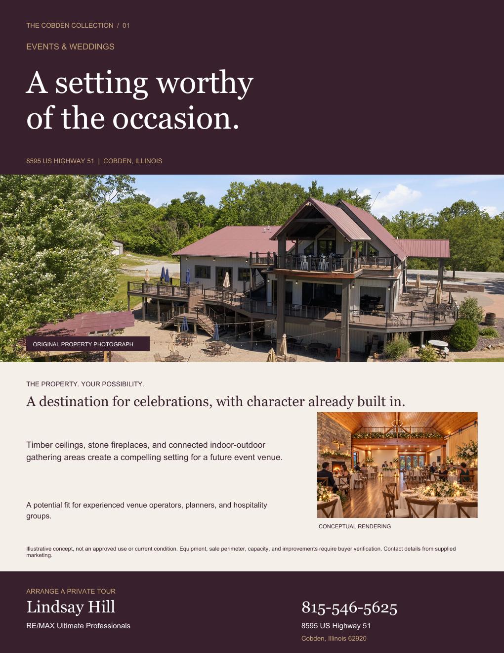 Events & weddings flyer, the property collection
