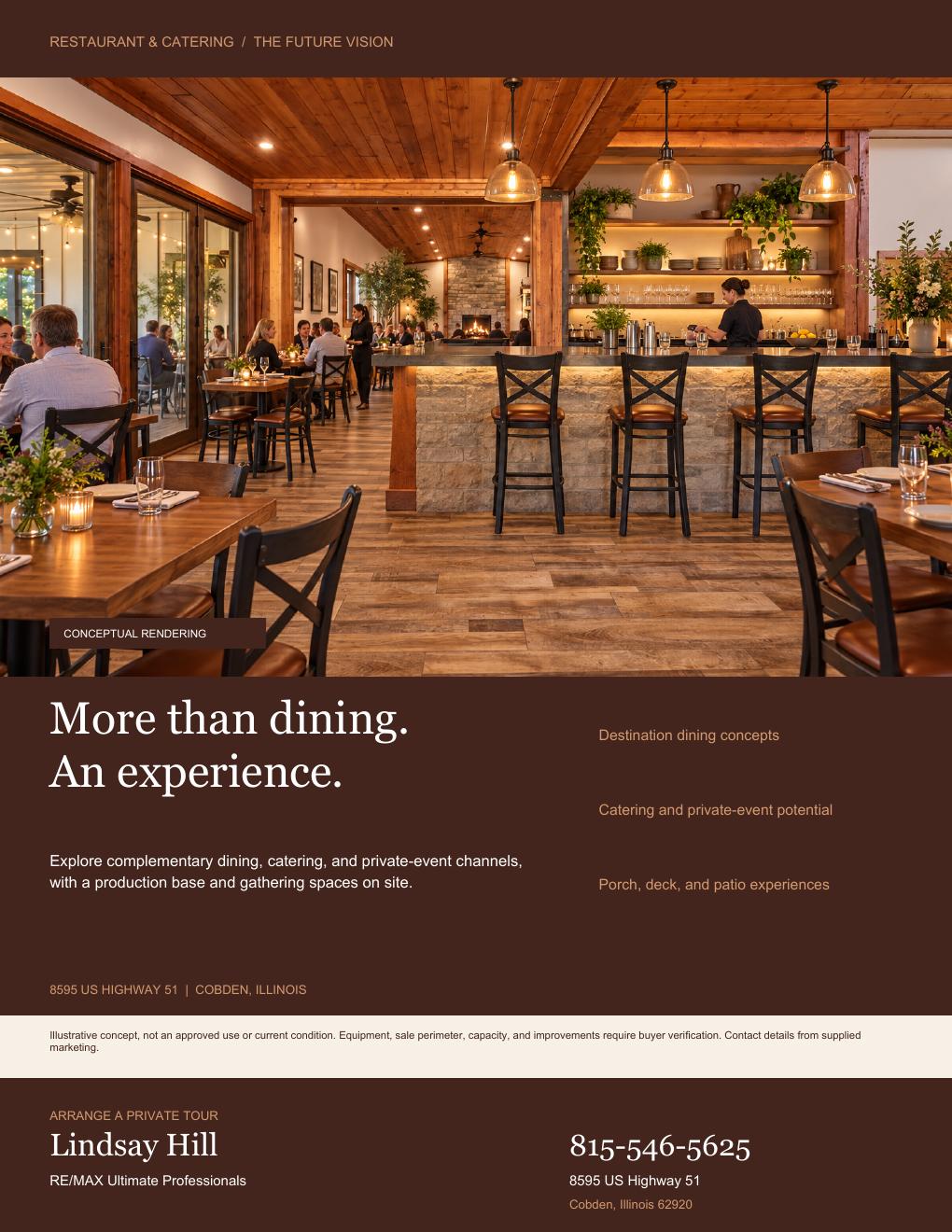 Restaurant & catering flyer, the future vision (conceptual rendering, digitally altered)
