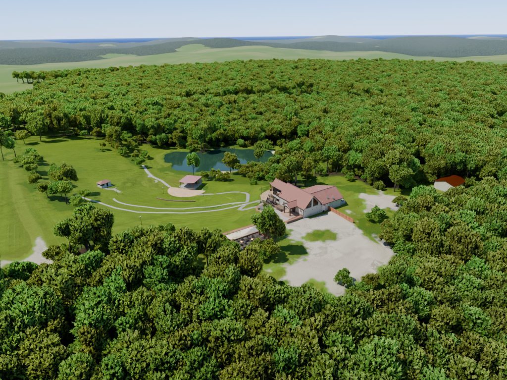 The same view rendered from the 3D model (not a photograph)