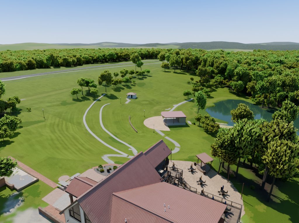 The same view rendered from the 3D model (not a photograph)