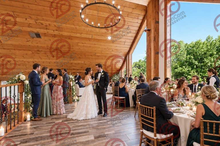 Conceptual rendering — digitally altered: Events & weddings, loft, view 5 of 10, made from the photograph “Loft lounge at the top of the stair”.