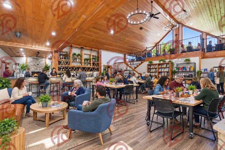 Conceptual rendering — digitally altered: Community & nonprofit, great hall, view 2 of 10, made from the photograph “Great hall from the bar side; second fireplace visible in the adjoining room”.