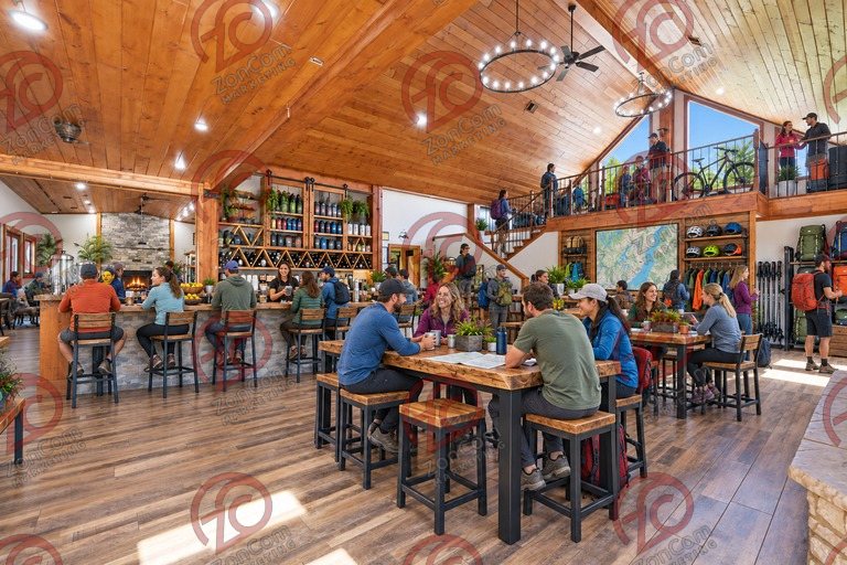 Conceptual rendering — digitally altered: Outdoor recreation, great hall, view 2 of 10, made from the photograph “Great hall from the bar side; second fireplace visible in the adjoining room”.