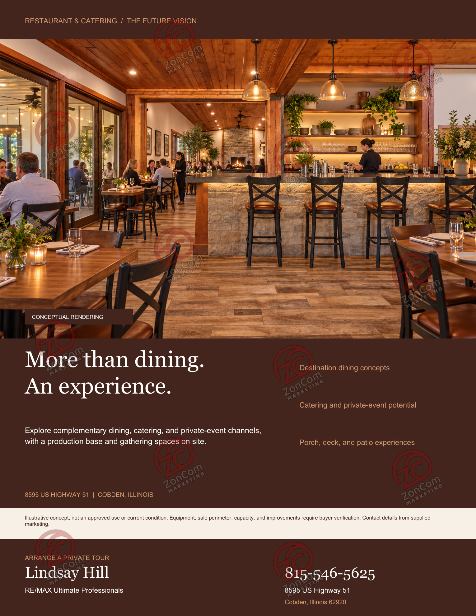 Restaurant & catering flyer, the future vision (conceptual rendering, digitally altered)