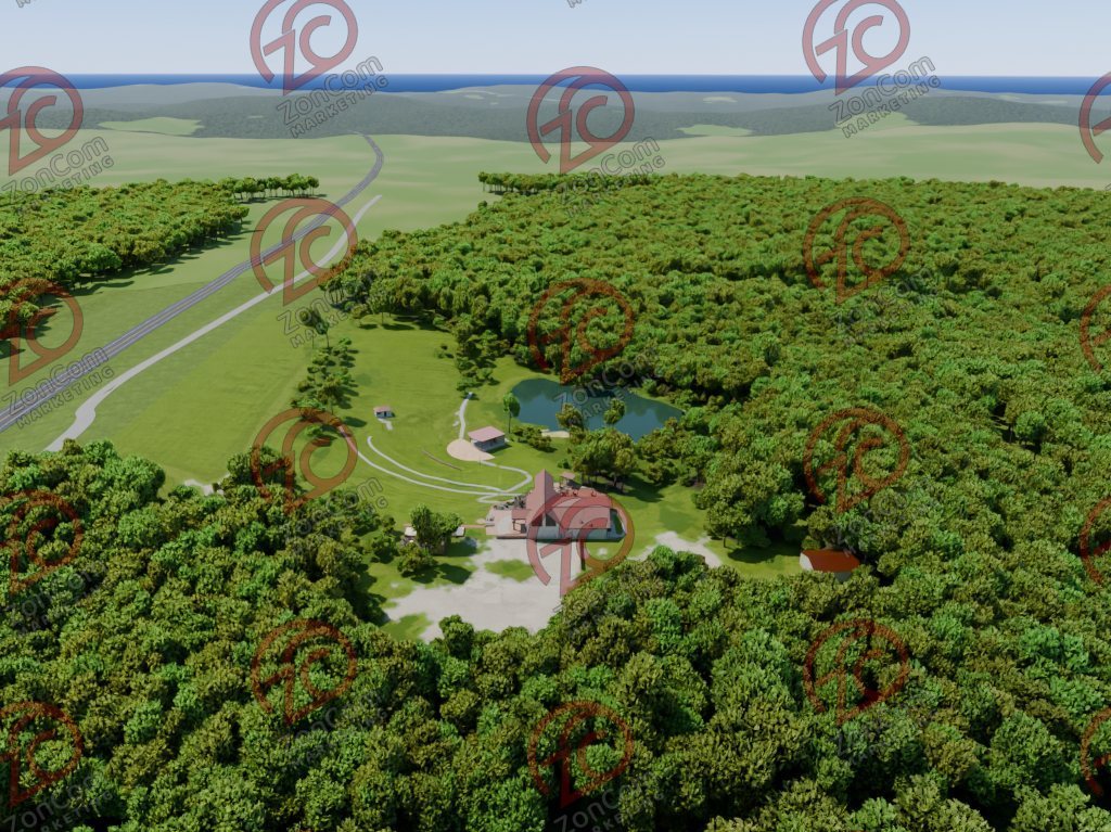 The same view rendered from the 3D model (not a photograph)